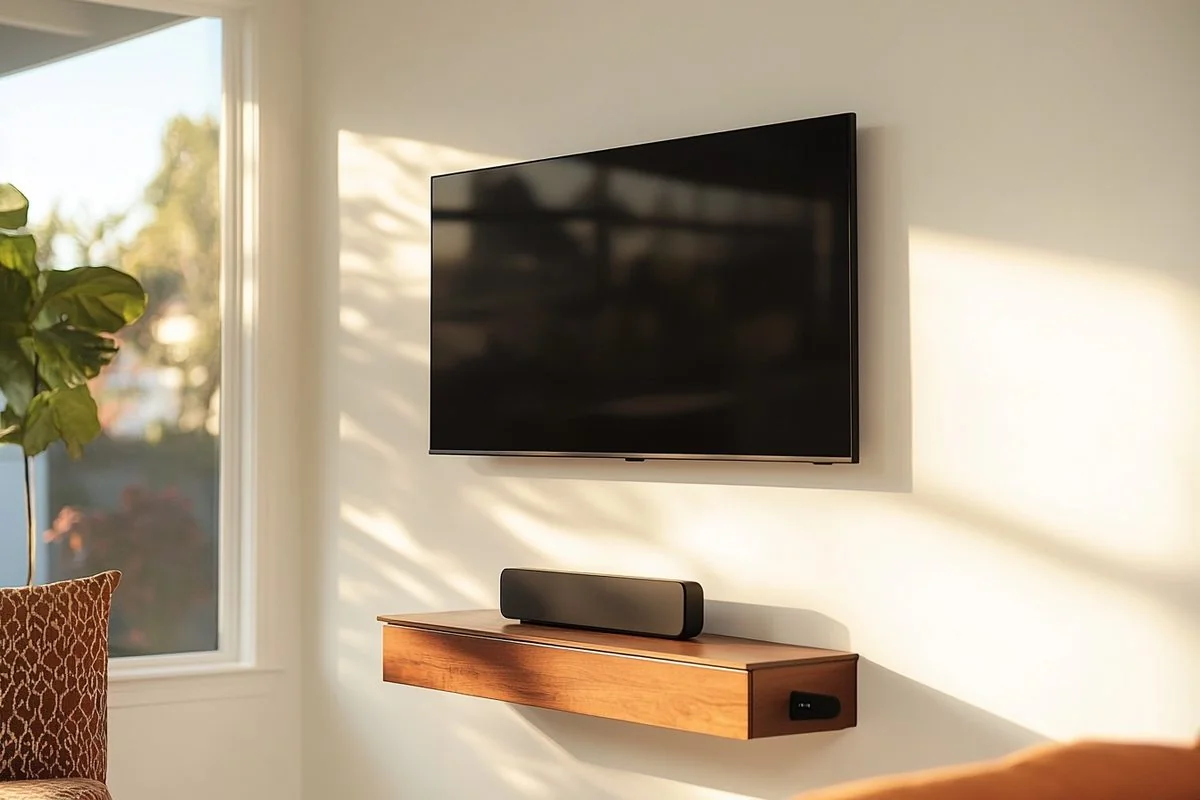 Clean TV wall mount with no visible cables, South Tampa install